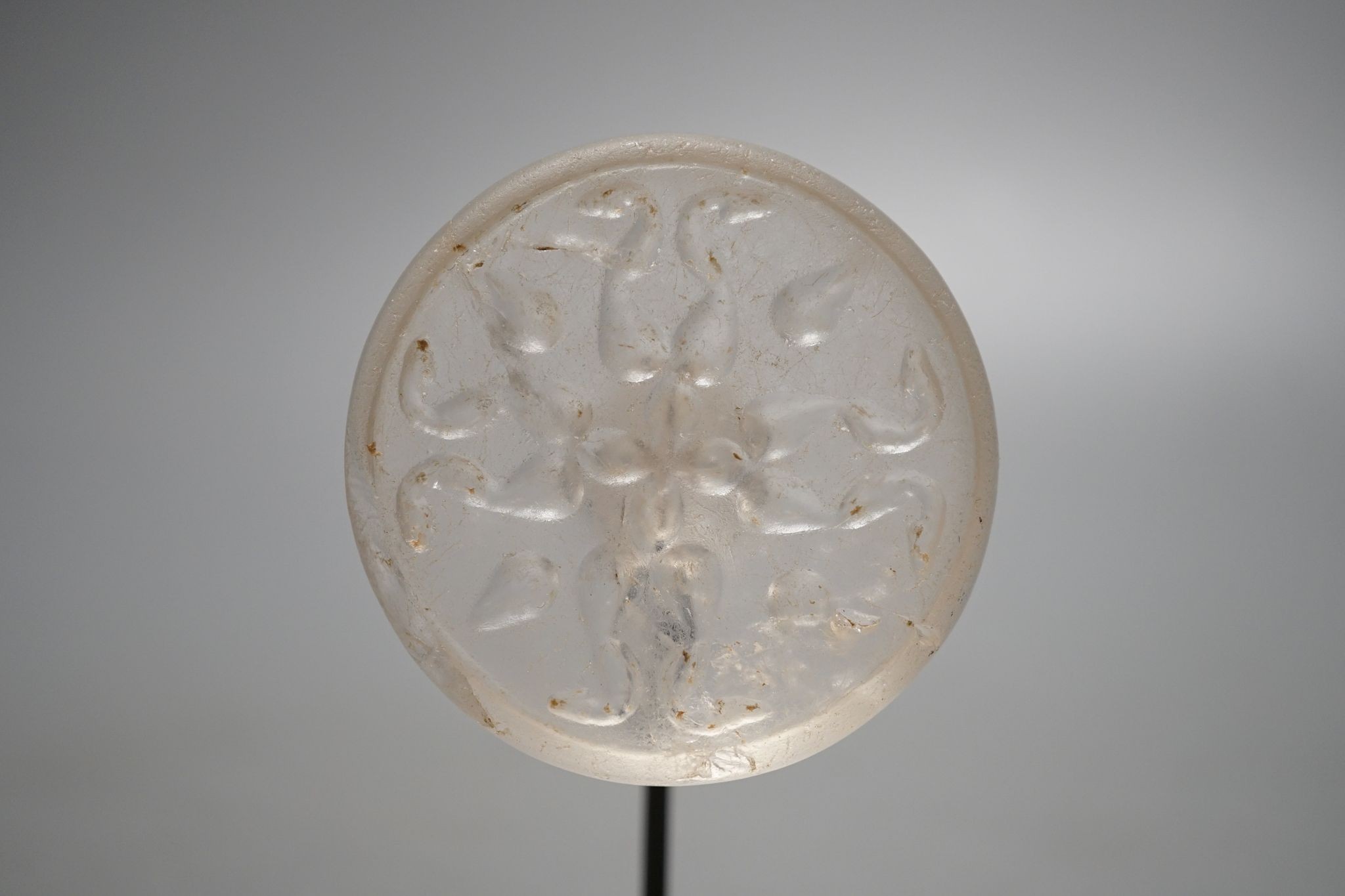 A 13th/14th century Persian rock crystal seal, 5cm